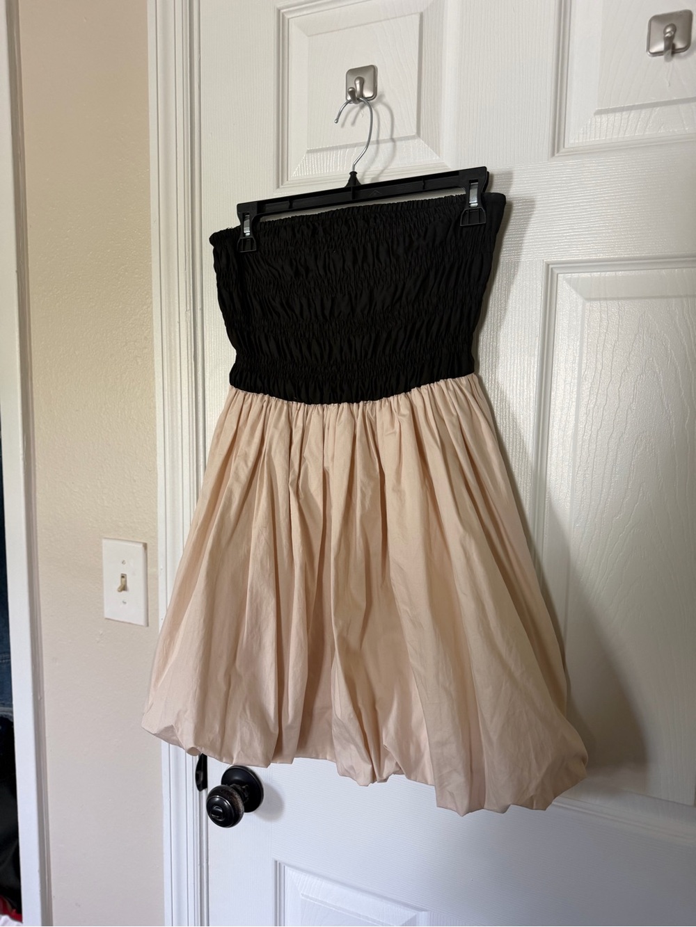 Strapless Bubble Hem Mini Dress